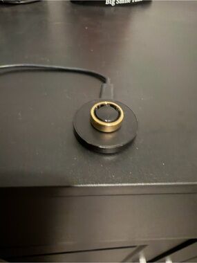 Oura Ring Charger with Gold Accent and Black Center